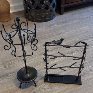 Artistic Black Metal Jewelry Organizer Set